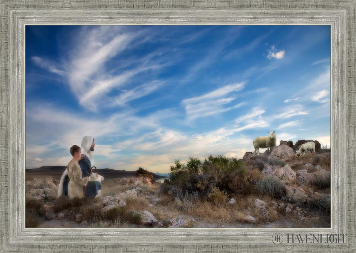 Training The Young Shepherd Open Edition Canvas / 30 X 20 Silver 34 3/4 24 Art