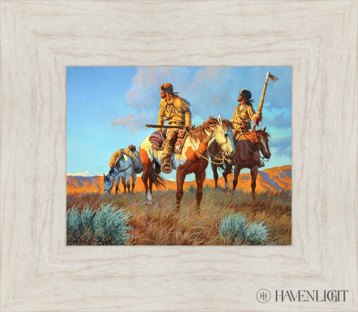 Watching Their Back Trail Open Edition Print / 10 X 8 Ivory 15 1/2 13 Art