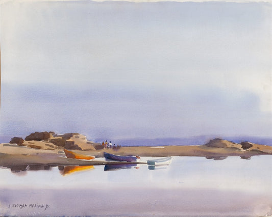 Boats at Sea Original Artwork