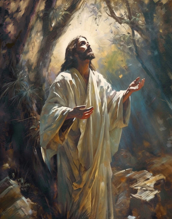 Jesus Prays in The Garden of Gethsemane