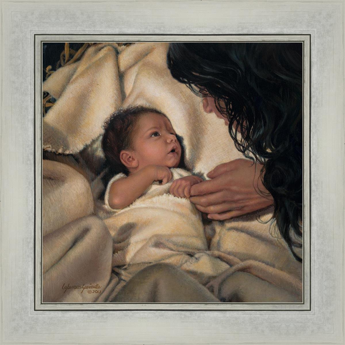 babe of bethlehem by liz lemon swindle mary holding the hand of