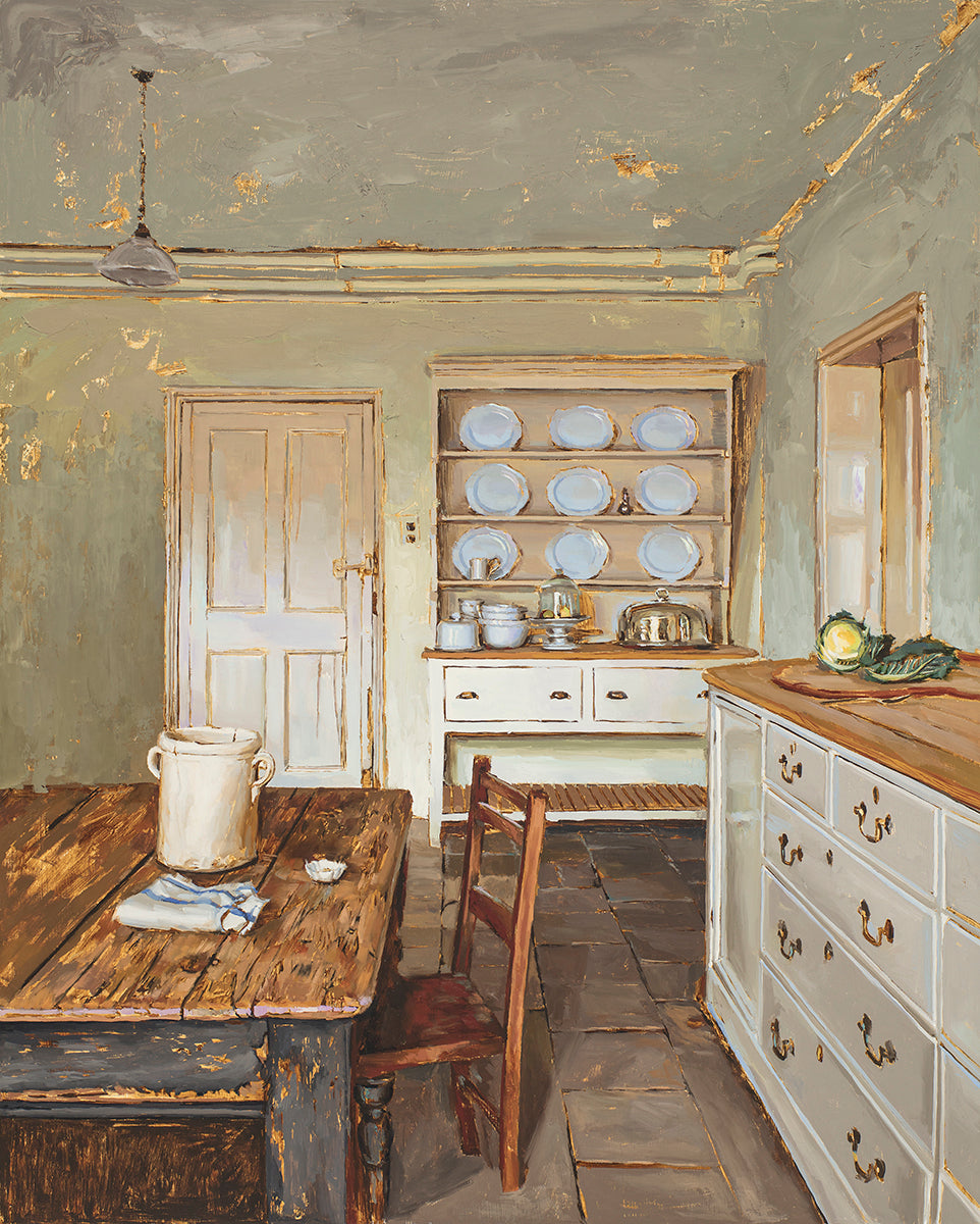 English Kitchen Interior - Open Edition Print / 10 X 12 / Print Only, image size:962x1200