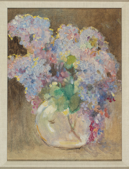 Hydrangeas in a Glass Vase Original Artwork