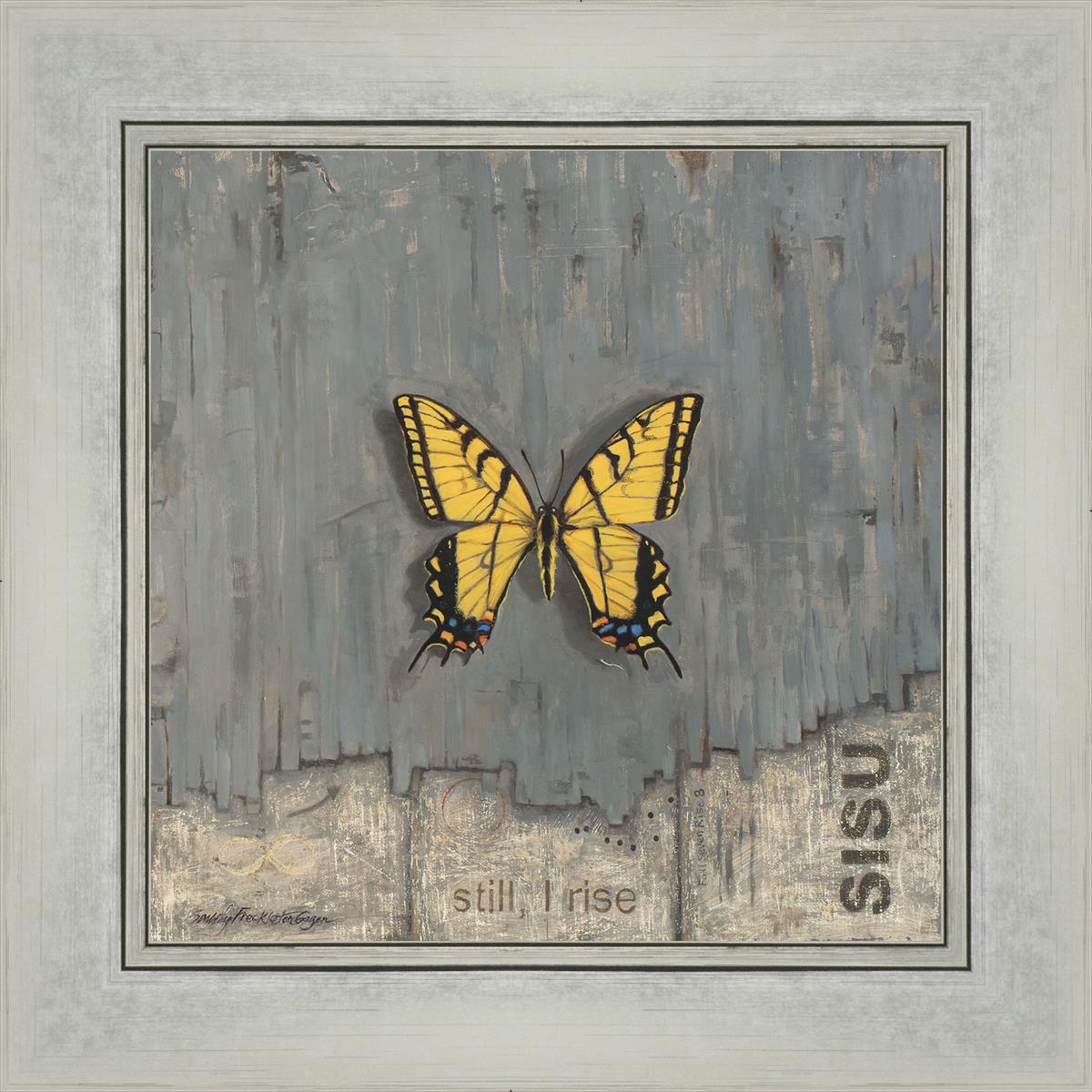 絵画 butterfly Lenox Parveneh Framed Butterfly Watercolor Print With 24k