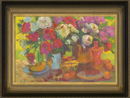 Cantaloupe and Roses Original Artwork