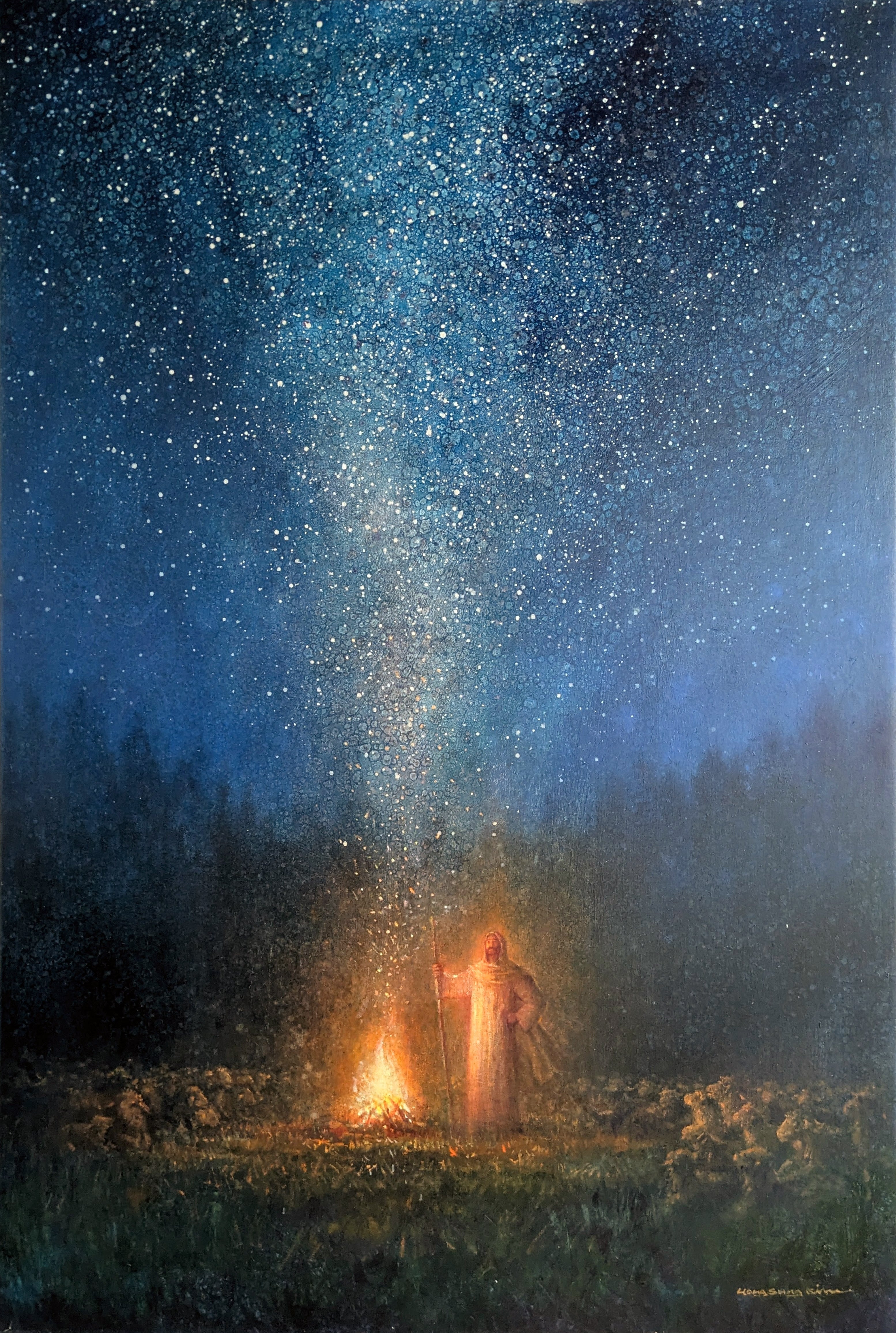 Pillar of Fire by Night Original Artwork