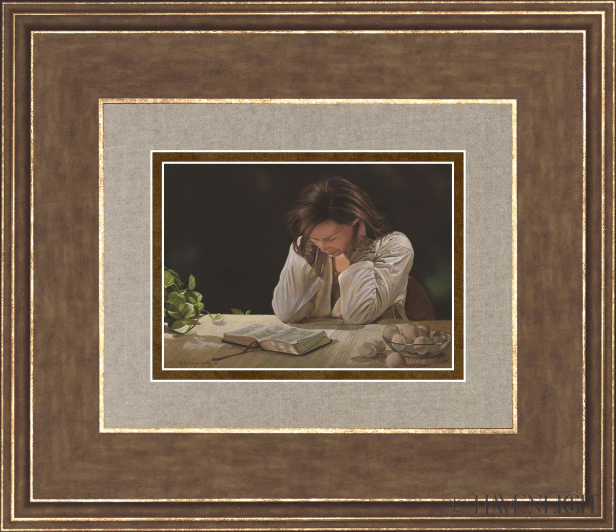 A Mothers Vigil: I Would Gather Thee (Modern) Open Edition Print / 7 X 5 Gold 14 3/4 12 Art