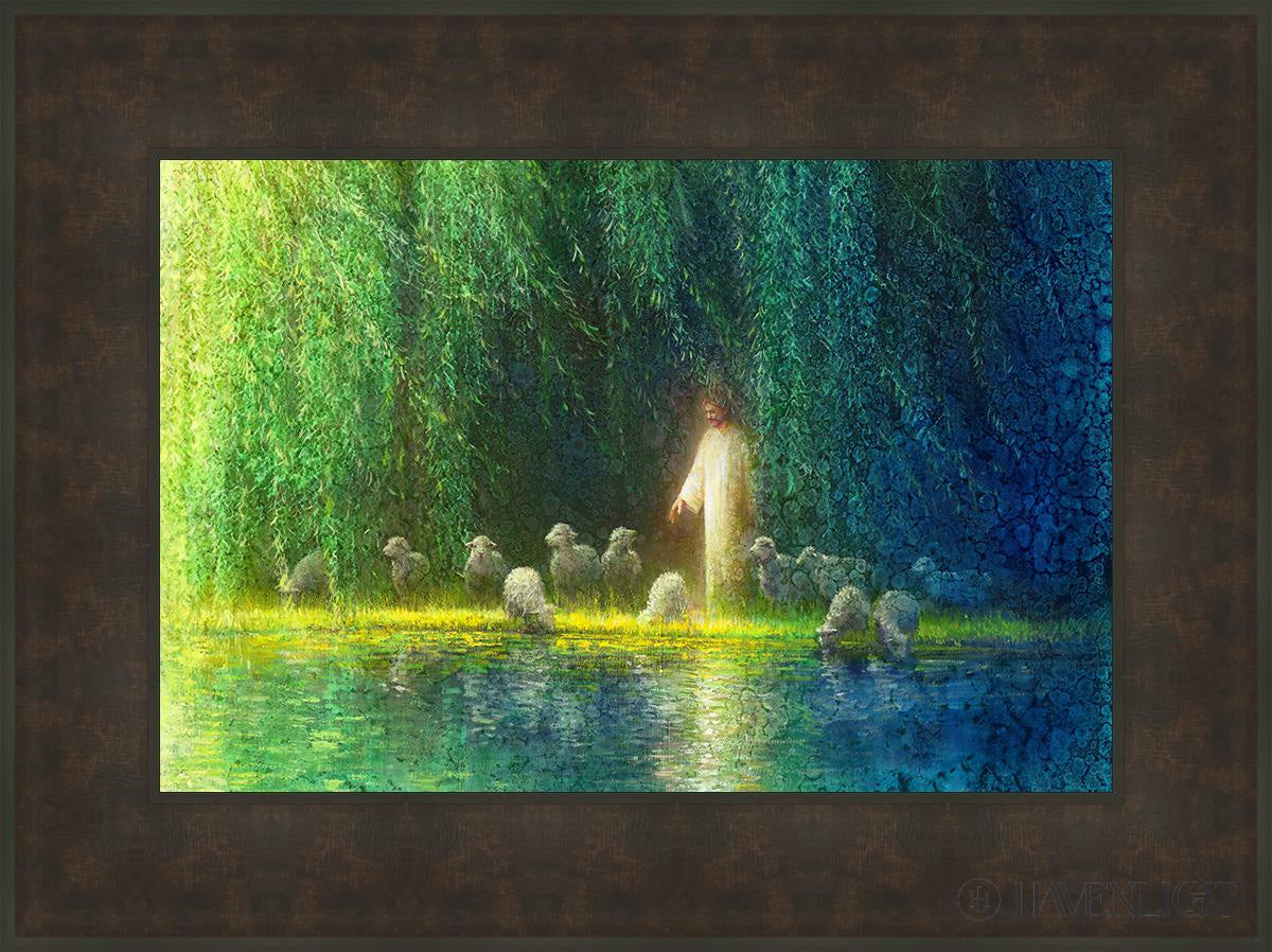 Among The Willows Open Edition Canvas / 24 X 16 Bronze Frame 31 3/4 23 Art