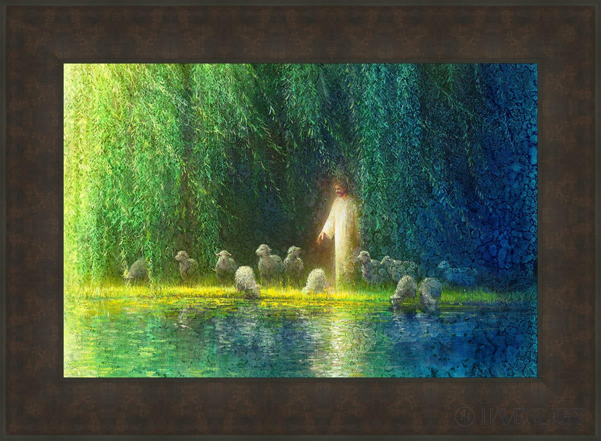 Among The Willows Open Edition Canvas / 30 X 20 Bronze Frame 37 3/4 27 Art