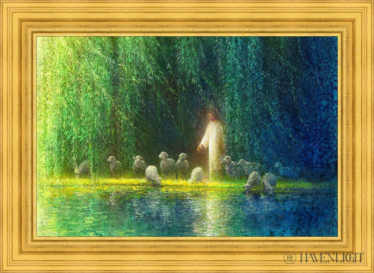 Among The Willows Open Edition Canvas / 36 X 24 22K Gold Leaf 44 3/8 32 Art