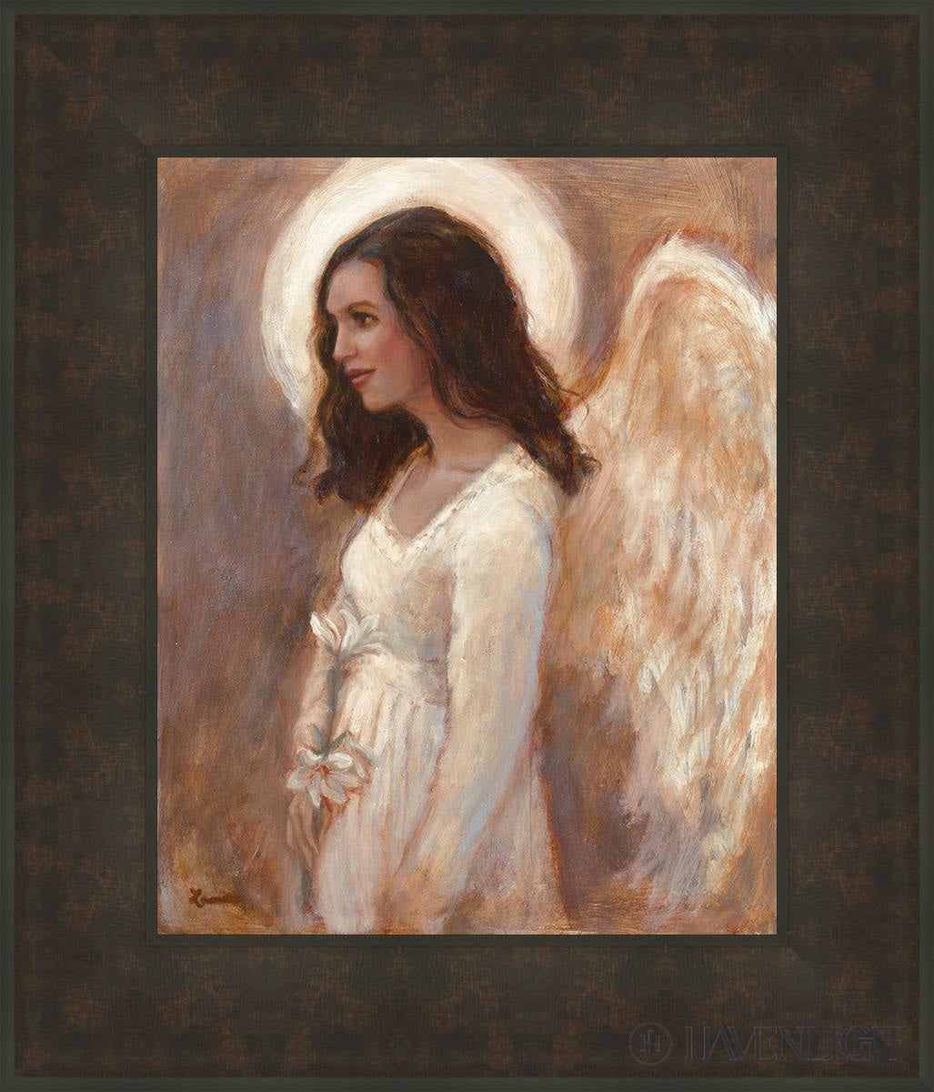 Angel Of The Resurrection Open Edition Canvas / 16 X 20 Bronze Frame 23 3/4 27 Art