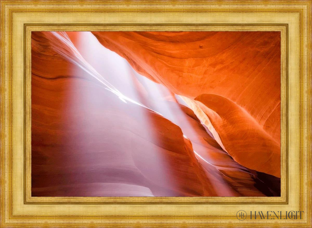 Antelope Canyon Light Shafts Open Edition Canvas / 36 X 24 Colonial Gold Metal Leaf 44 3/4 32 Art