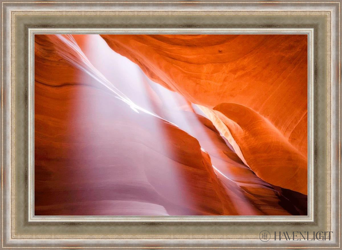 Antelope Canyon Light Shafts Open Edition Canvas / 36 X 24 Colonial Silver Metal Leaf 44 3/4 32 Art