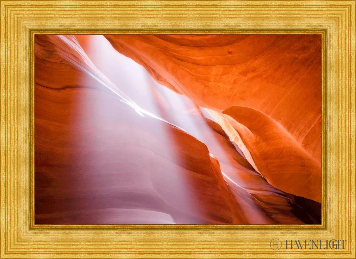 Antelope Canyon Light Shafts Open Edition Canvas / 36 X 24 Gold Metal Leaf 44 3/8 32 Art