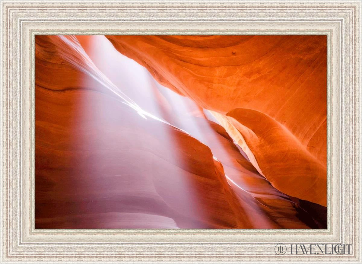 Antelope Canyon Light Shafts Open Edition Canvas / 36 X 24 Silver Metal Leaf 44 3/8 32 Art