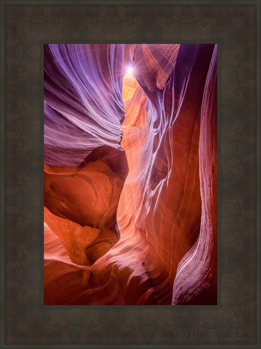 Antelope Canyon Sunburst Open Edition Canvas / 16 X 24 Bronze Frame 23 3/4 31 Art