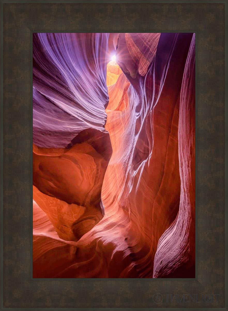 Antelope Canyon Sunburst Open Edition Canvas / 20 X 30 Bronze Frame 27 3/4 37 Art