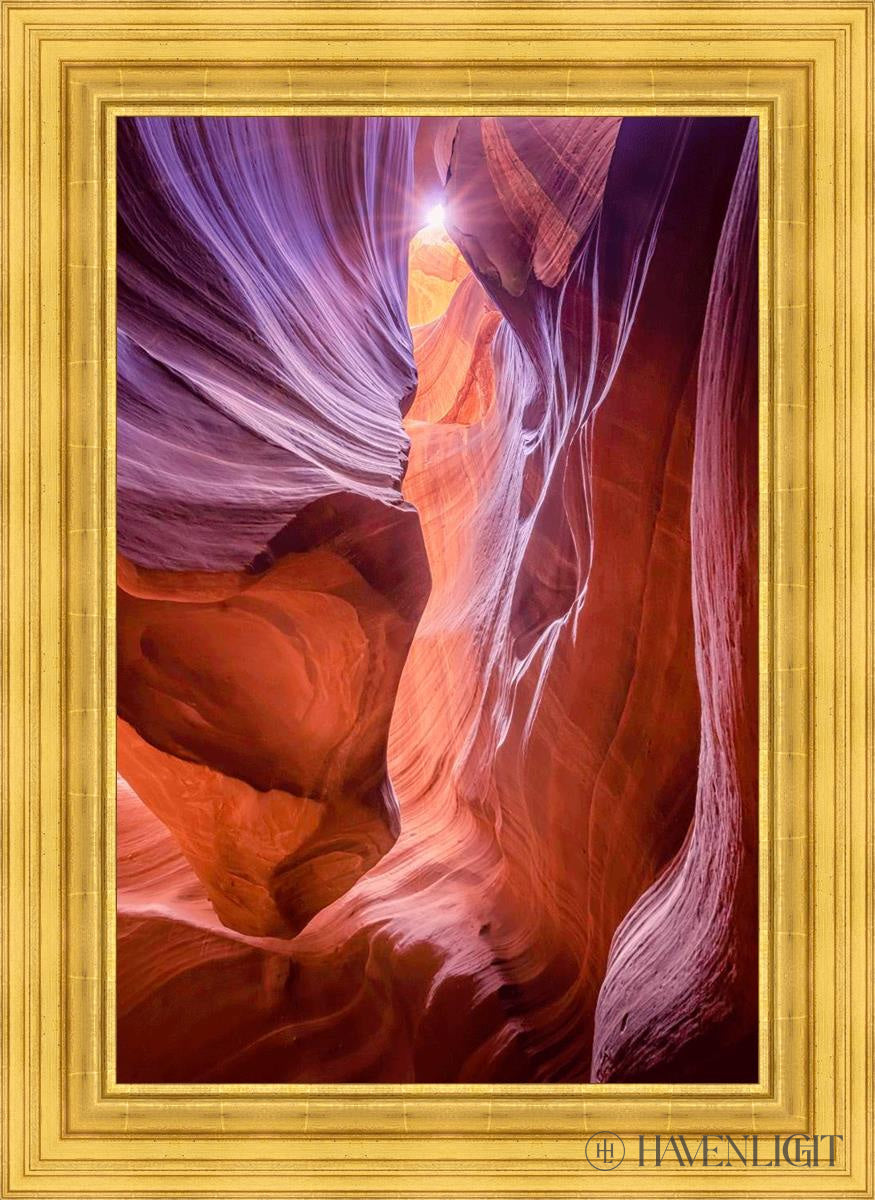 Antelope Canyon Sunburst Open Edition Canvas / 24 X 36 22K Gold Leaf 32 3/8 44 Art