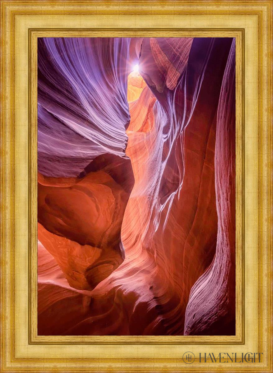 Antelope Canyon Sunburst Open Edition Canvas / 24 X 36 Colonial Gold Metal Leaf 32 3/4 44 Art
