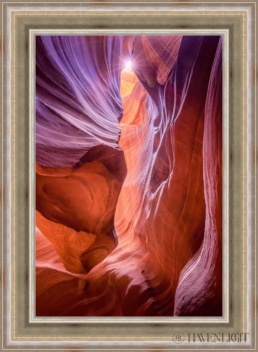 Antelope Canyon Sunburst Open Edition Canvas / 24 X 36 Colonial Silver Metal Leaf 32 3/4 44 Art