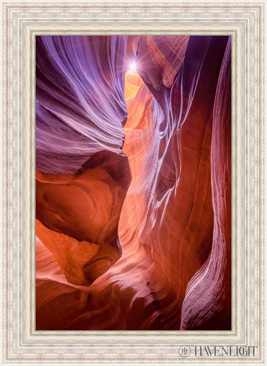 Antelope Canyon Sunburst Open Edition Canvas / 24 X 36 Silver Metal Leaf 32 3/8 44 Art