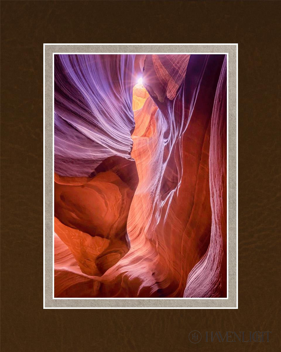 Antelope Canyon Sunburst Open Edition Print / 5 X 7 Matted To 8 10 Art