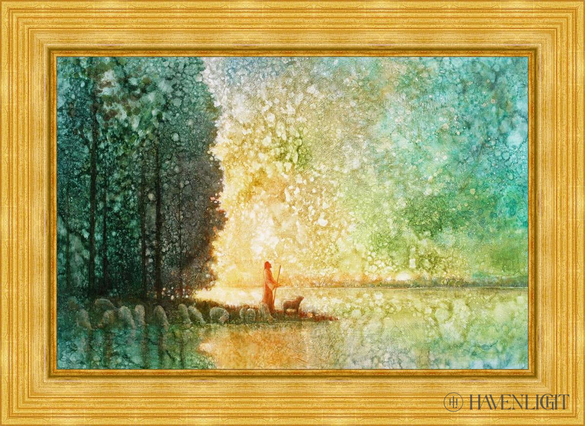 Beside Quiet Waters Open Edition Canvas / 36 X 24 Gold Metal Leaf 44 3/8 32 Art