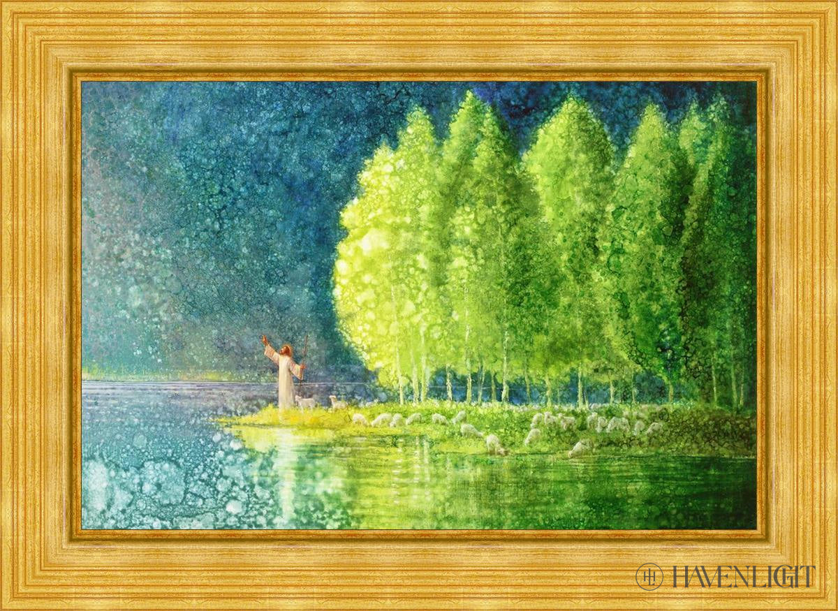 Beside Still Waters Open Edition Canvas / 36 X 24 Gold Metal Leaf 44 3/8 32 Art