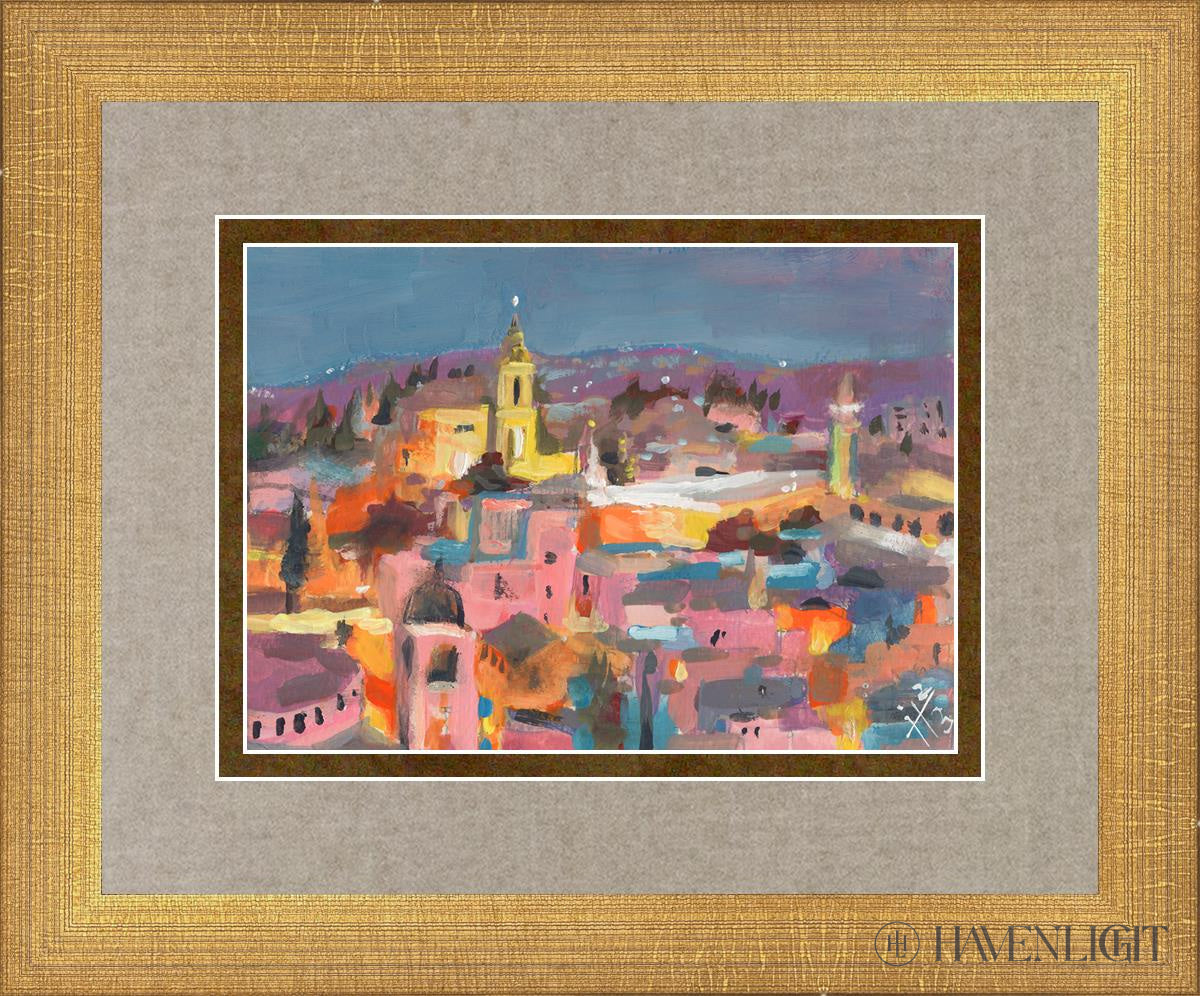 Bethlehem Open Edition Print / 7 X 5 Matte Gold 11 3/4 9 Art