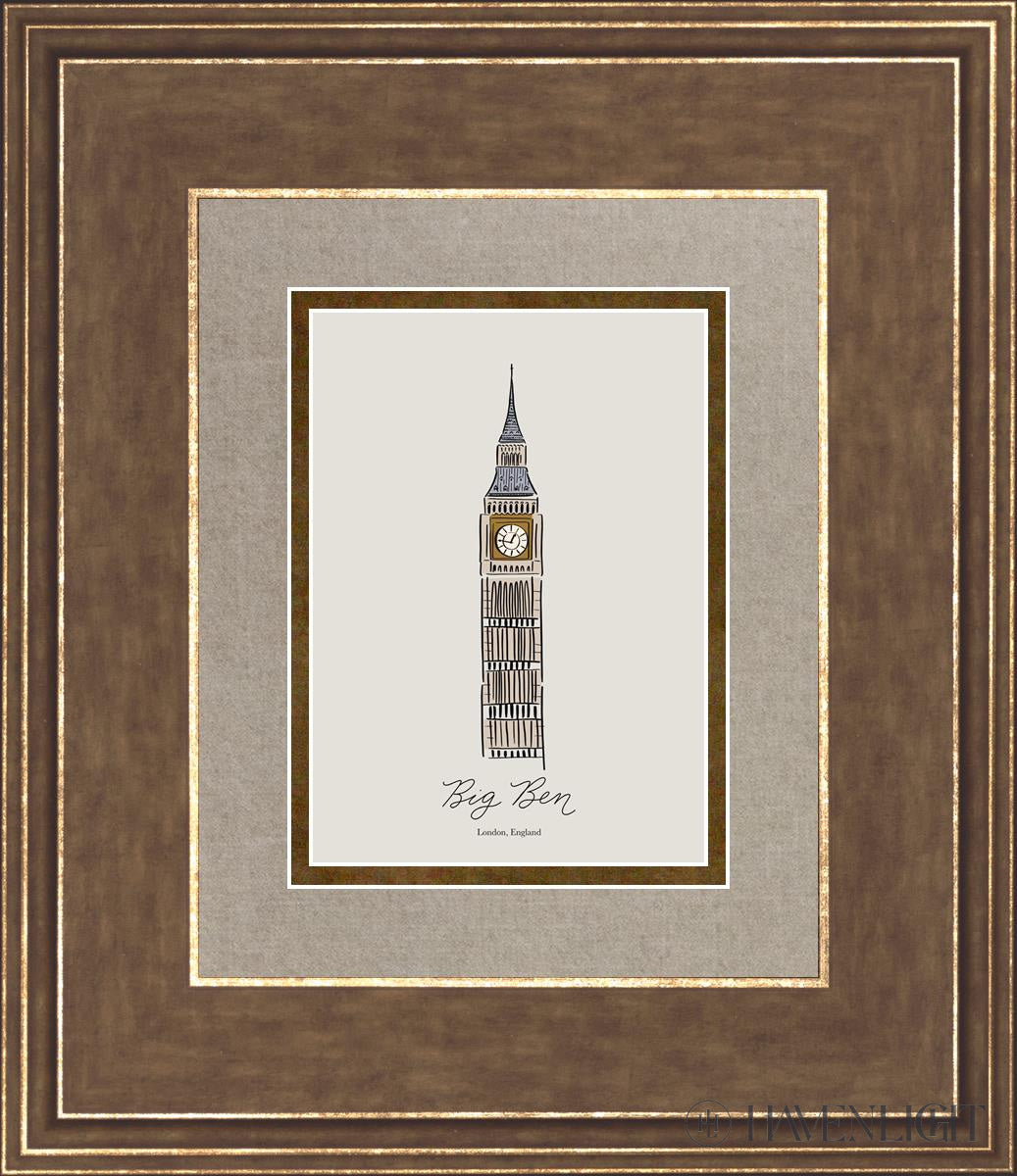 Big Ben Open Edition Print / 5 X 7 Gold 12 3/4 14 Art