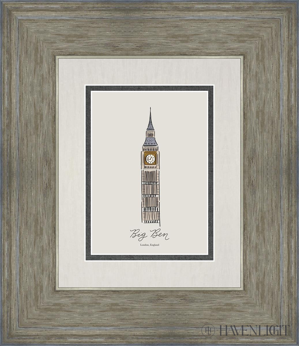 Big Ben Open Edition Print / 5 X 7 Gray 12 3/4 14 Art
