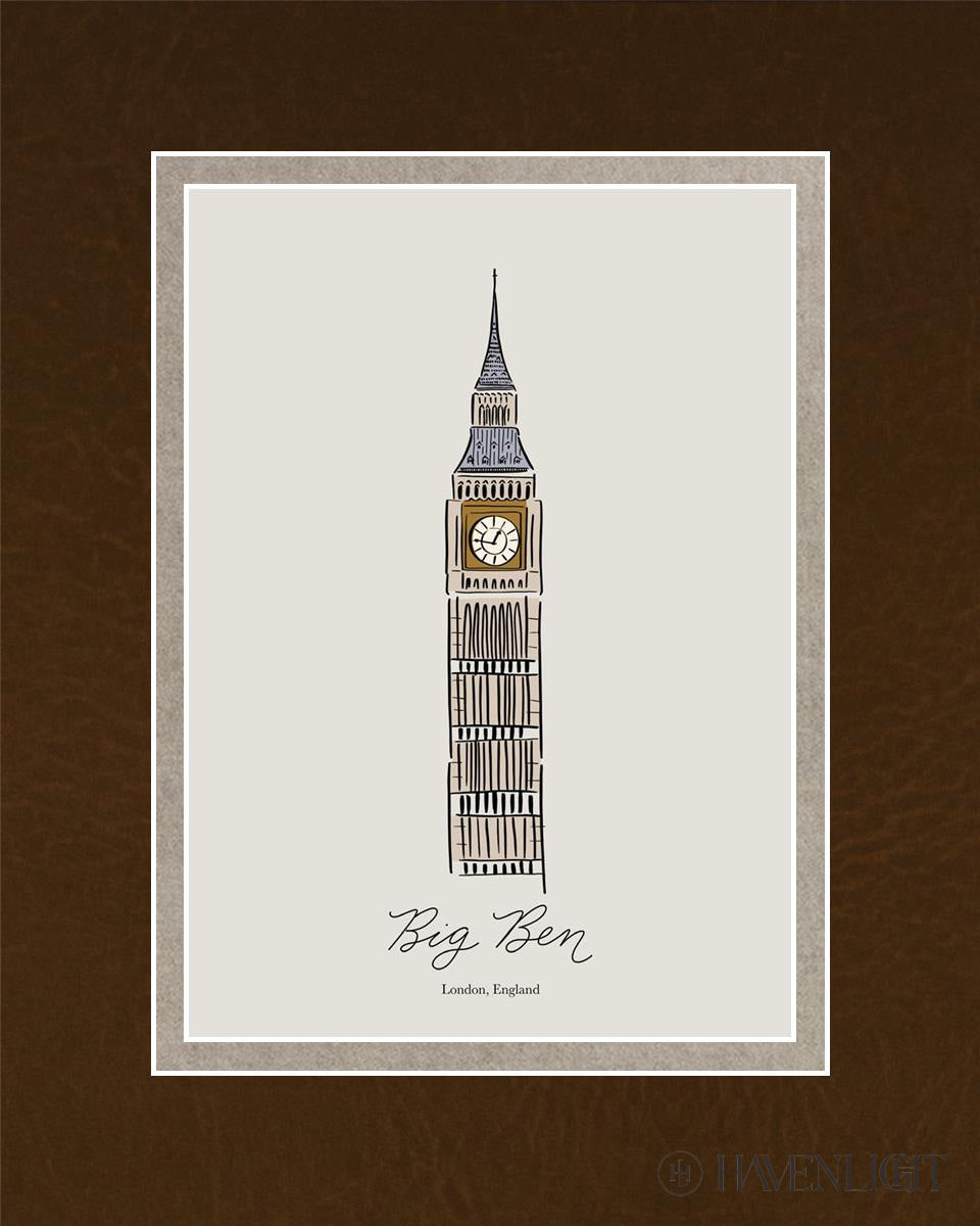 Big Ben Open Edition Print / 5 X 7 Matted To 8 10 Art