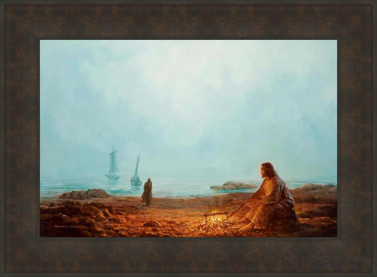 By The Shore Open Edition Canvas / 30 X 20 Bronze Frame 37 3/4 27 Art