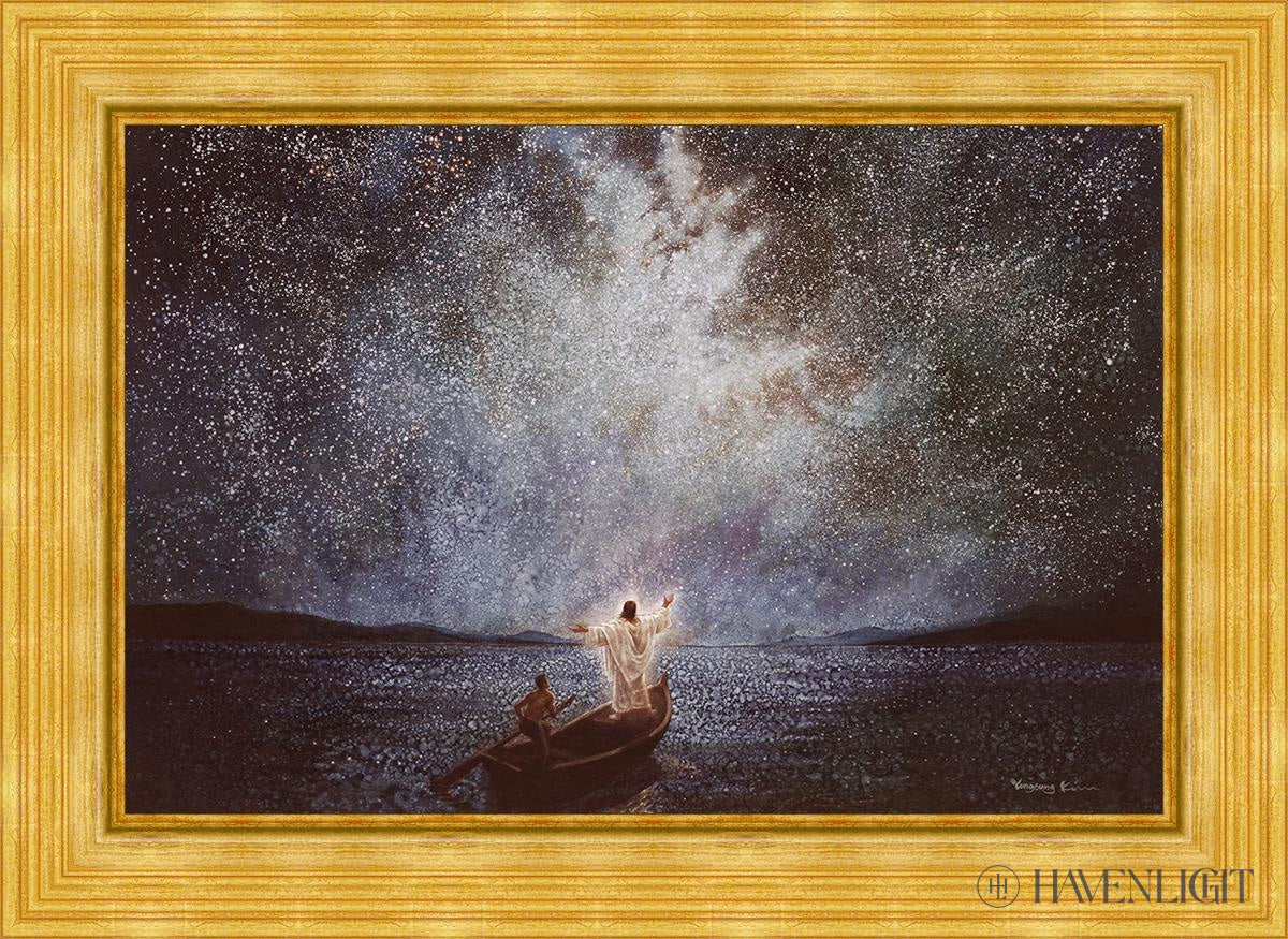 Calm And Stars Open Edition Canvas / 36 X 24 Gold Metal Leaf 44 3/8 32 Art