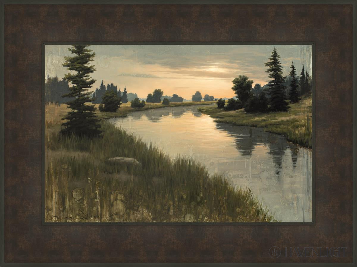 Calming Dusk Open Edition Canvas / 24 X 16 Bronze Frame 31 3/4 23 Art