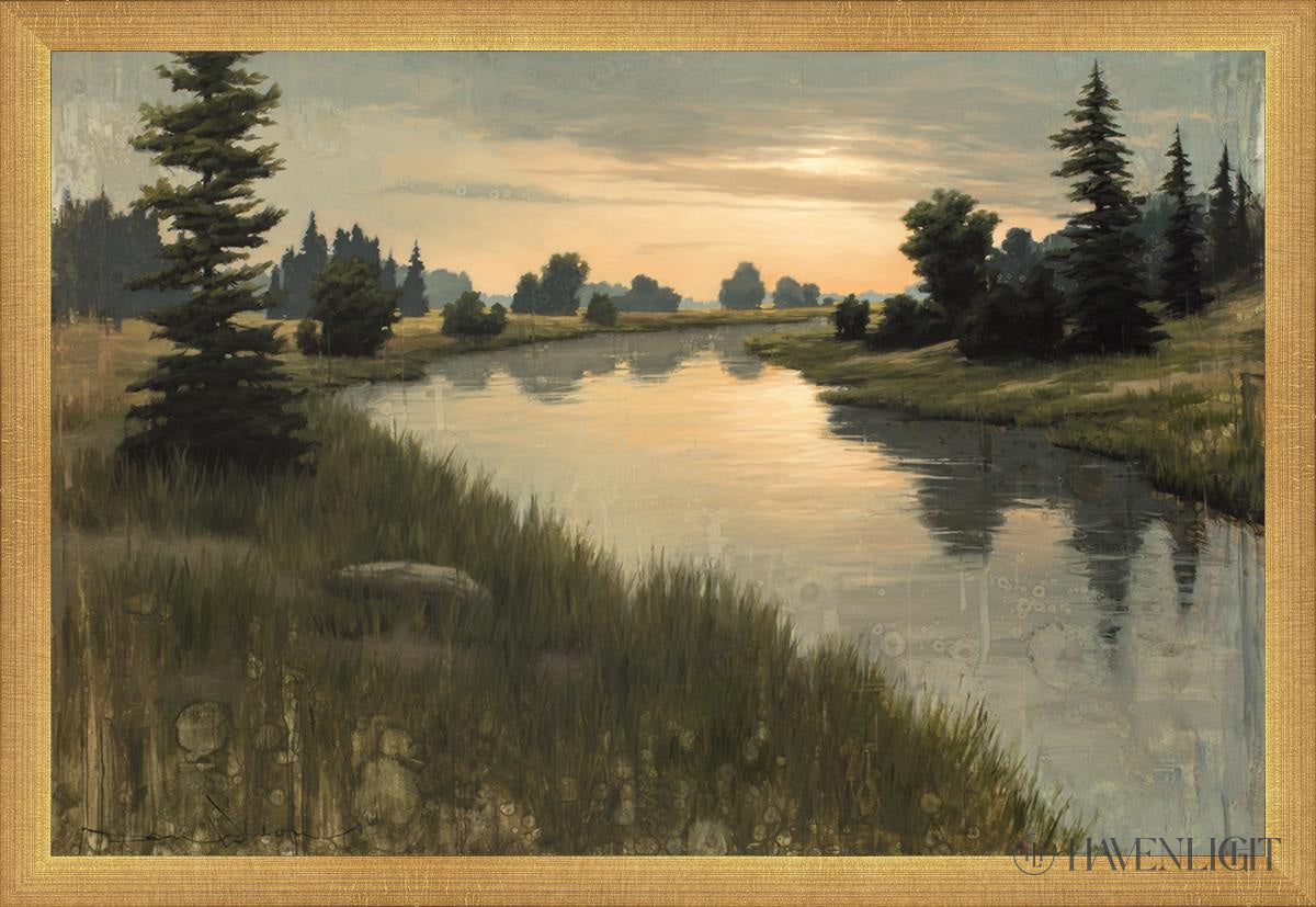 Calming Dusk Open Edition Canvas / 24 X 16 Matte Gold 25 3/4 17 Art