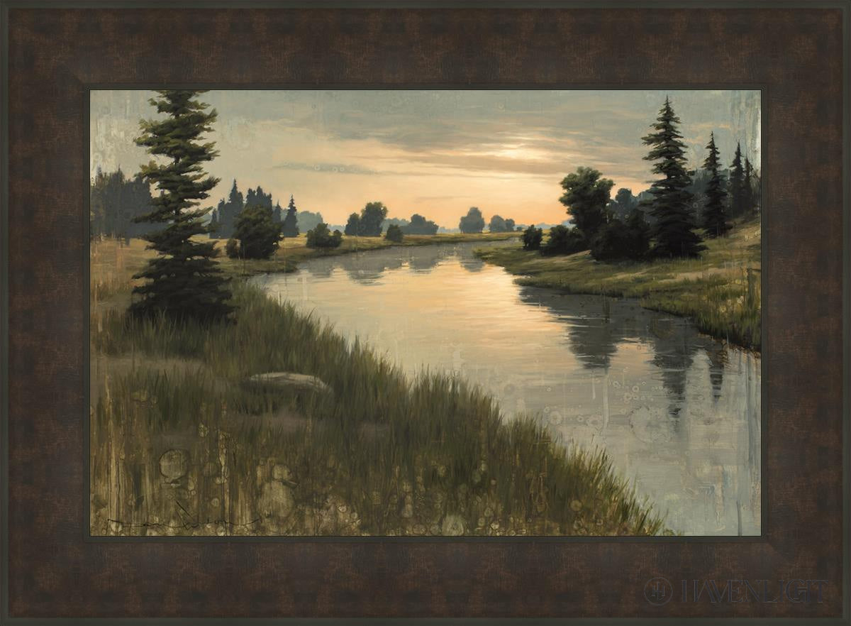 Calming Dusk Open Edition Canvas / 30 X 20 Bronze Frame 37 3/4 27 Art