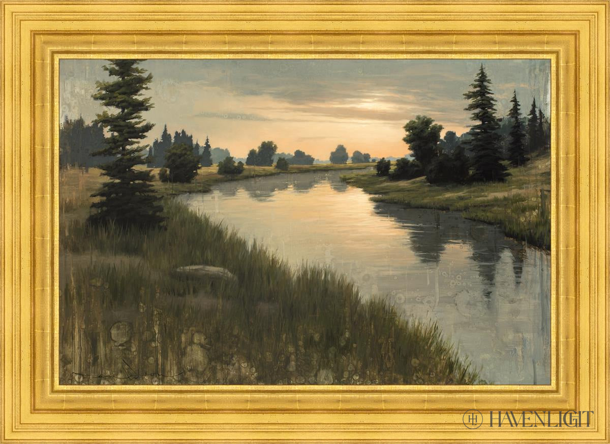 Calming Dusk Open Edition Canvas / 36 X 24 22K Gold Leaf 44 3/8 32 Art