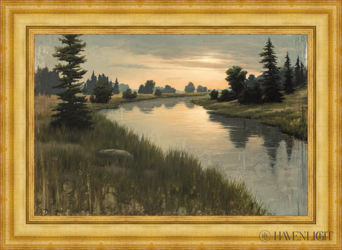 Calming Dusk Open Edition Canvas / 36 X 24 Colonial Gold Metal Leaf 44 3/4 32 Art