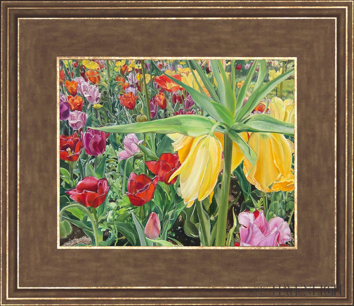 Carousel Tulips Open Edition Print / 10 X 8 Gold 14 3/4 12 Art