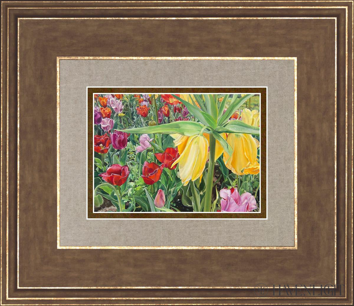 Carousel Tulips Open Edition Print / 7 X 5 Gold 14 3/4 12 Art