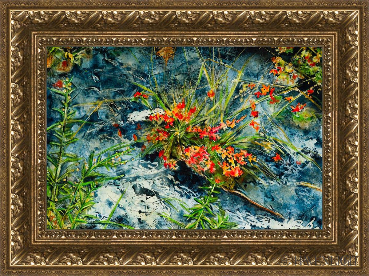 Cascade Flowers Open Edition Canvas / 18 X 12 Gold 23 3/4 17 Art