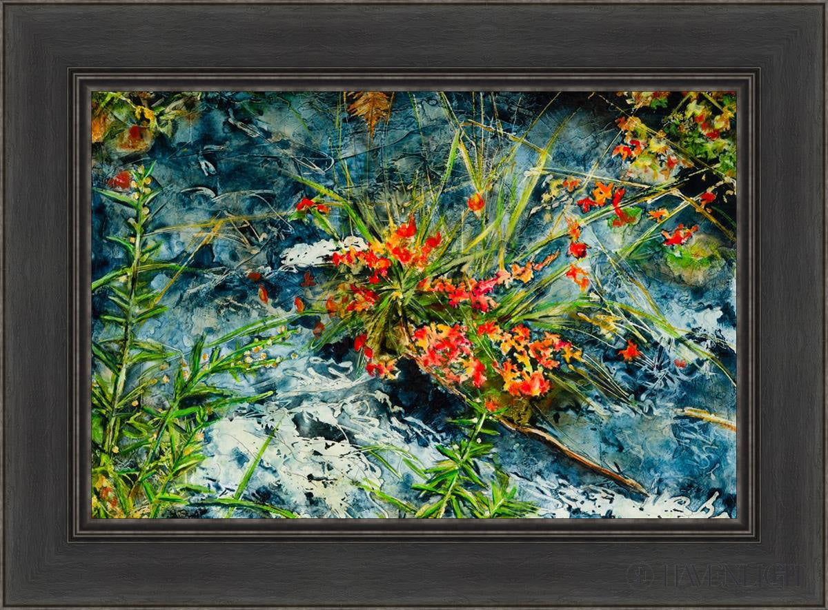 Cascade Flowers Open Edition Canvas / 24 X 16 Black 30 1/2 22 Art