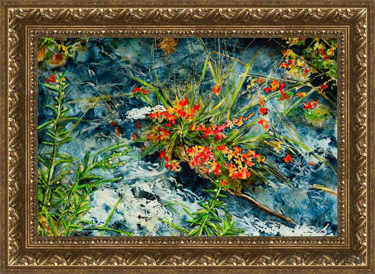 Cascade Flowers Open Edition Canvas / 24 X 16 Gold 29 3/4 21 Art