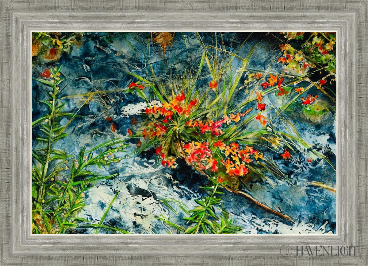 Cascade Flowers Open Edition Canvas / 24 X 16 Silver 28 3/4 20 Art