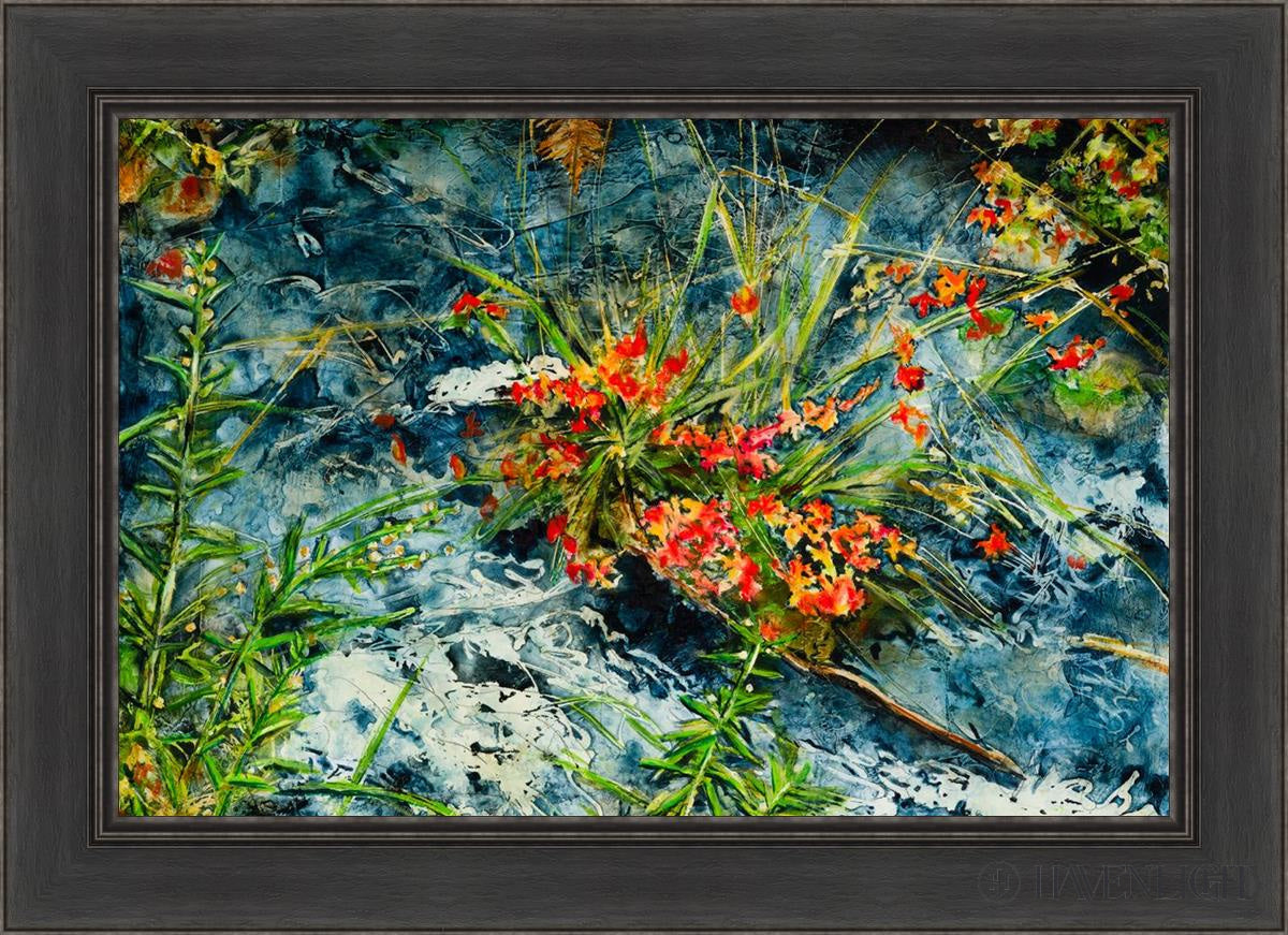 Cascade Flowers Open Edition Canvas / 30 X 20 Black 36 1/2 26 Art