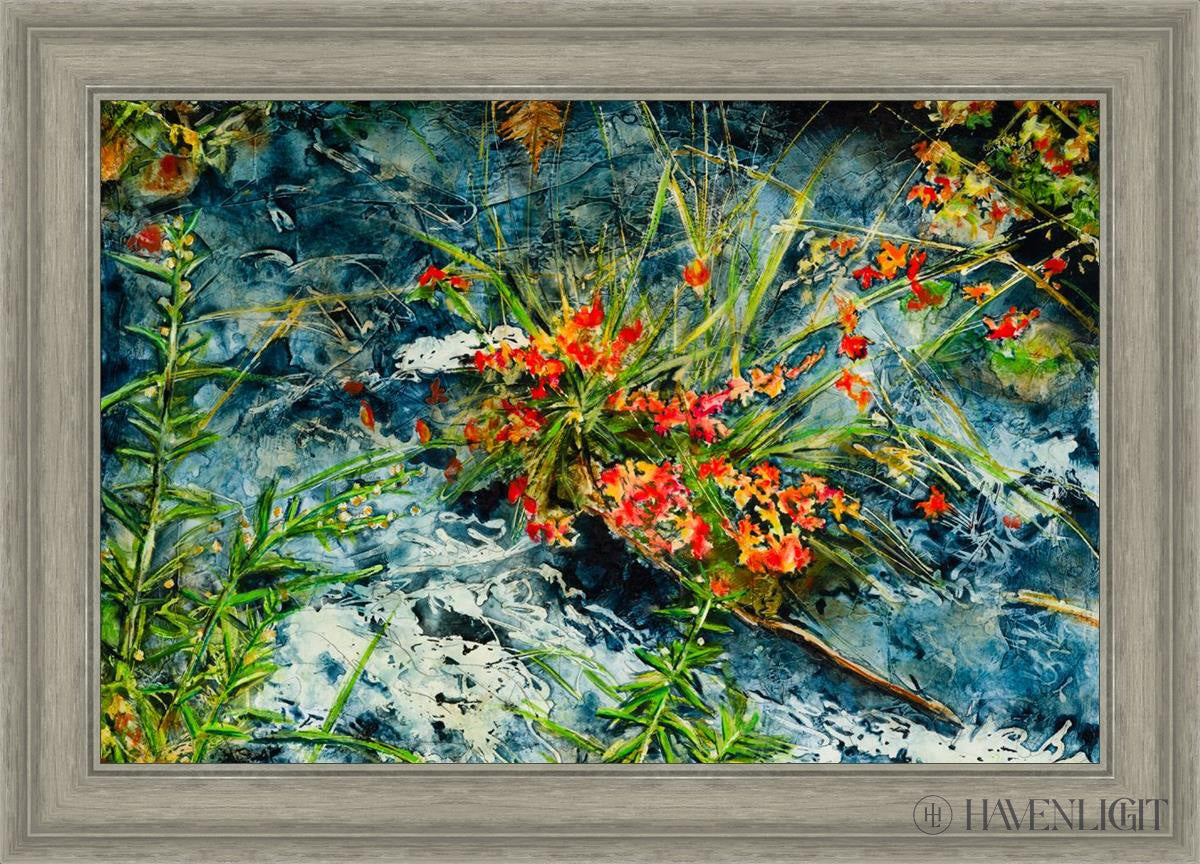 Cascade Flowers Open Edition Canvas / 30 X 20 Gray 35 3/4 25 Art