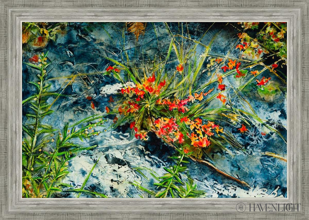 Cascade Flowers Open Edition Canvas / 30 X 20 Silver 34 3/4 24 Art