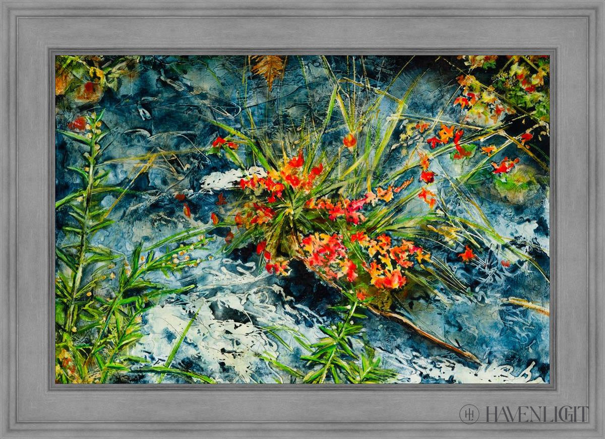 Cascade Flowers Open Edition Canvas / 36 X 24 Gray 43 3/4 31 Art