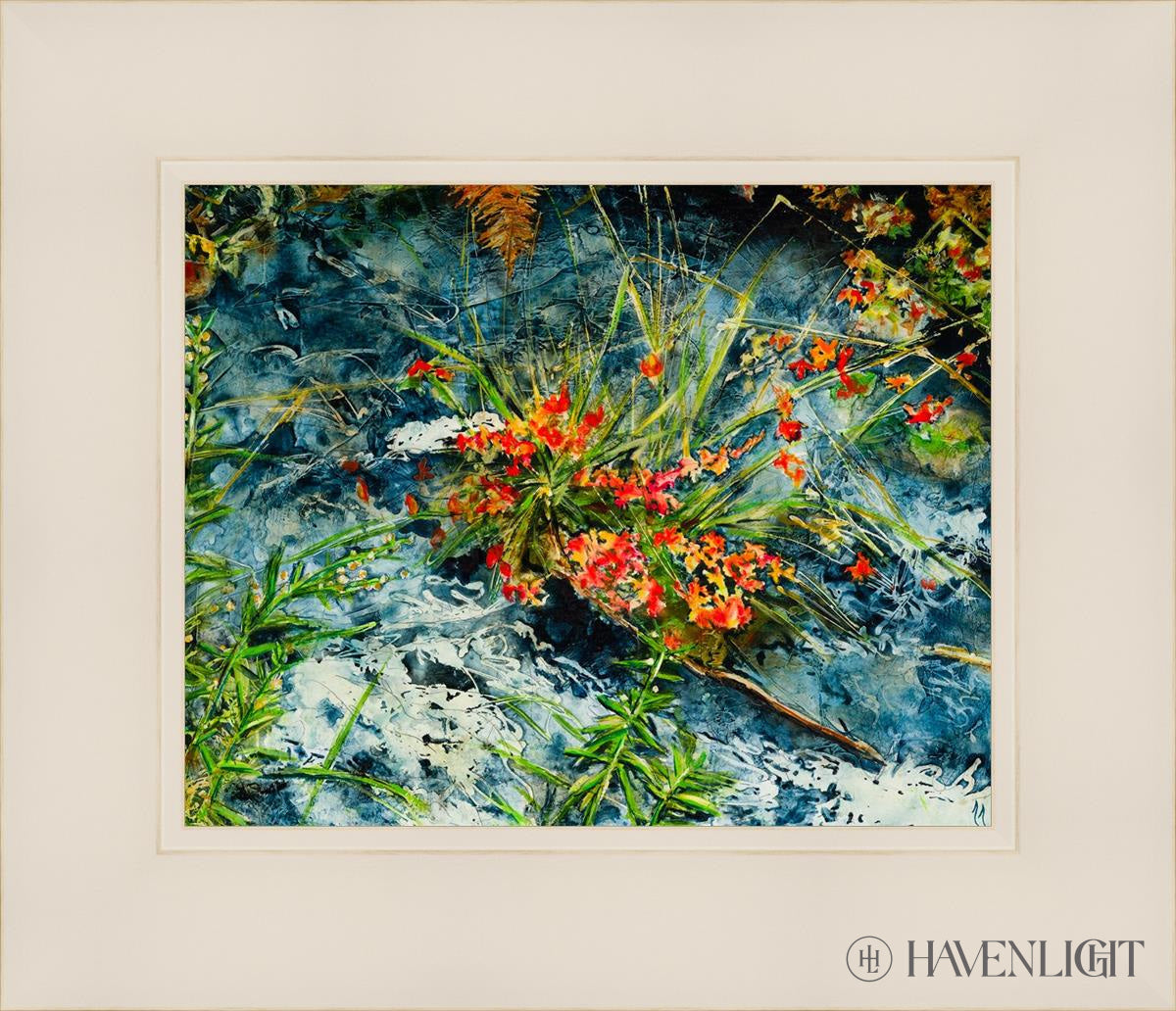 Cascade Flowers Open Edition Print / 10 X 8 White 14 1/4 12 Art